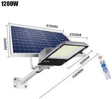 Load image into Gallery viewer, LED Solar Street Lights, 1200W. Light with Remote Control, Waterproof. - Sunlight Technologies LLC
